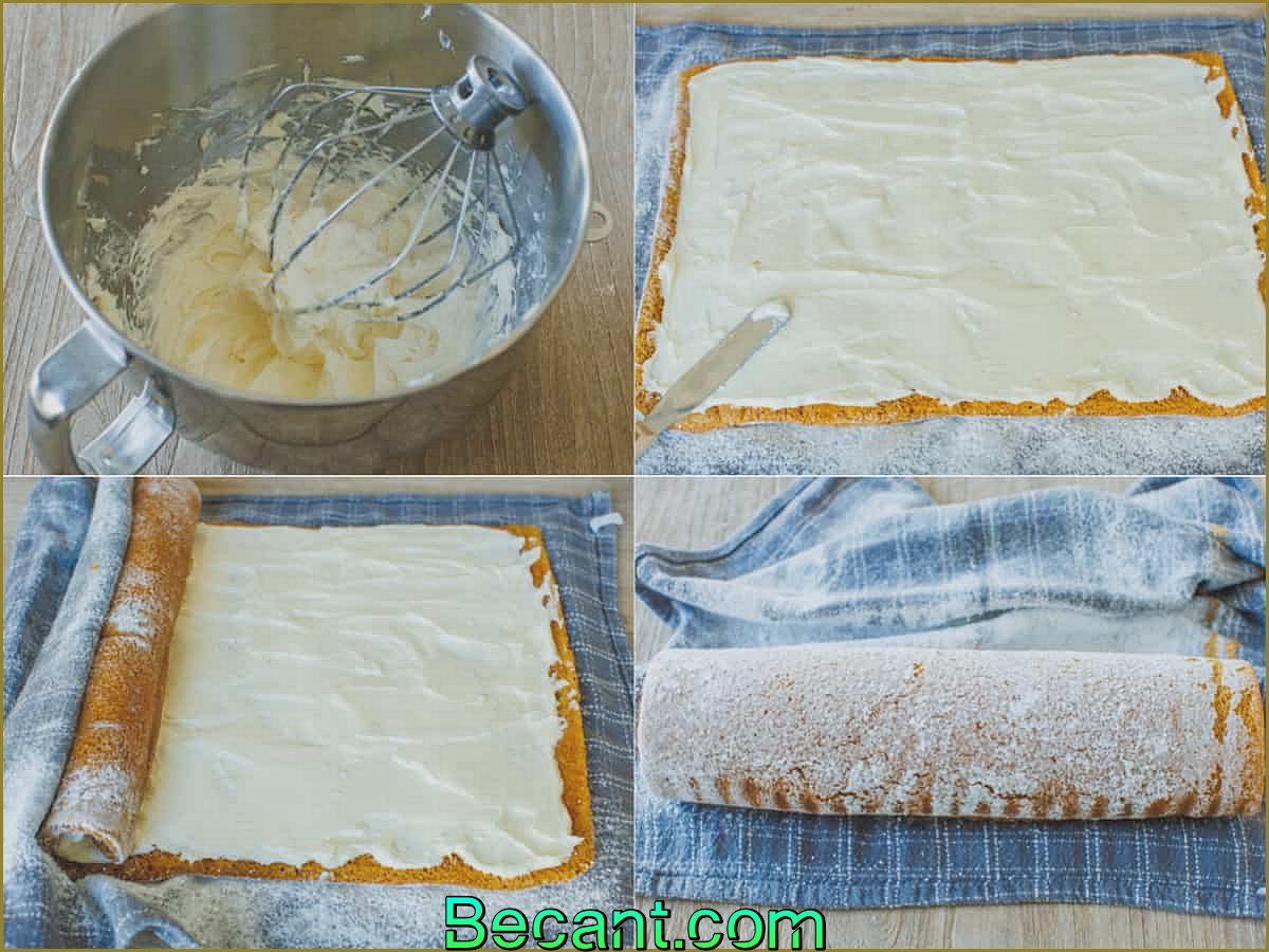 Instructions étape par étape pour préparer un gâteau roulé à la citrouille